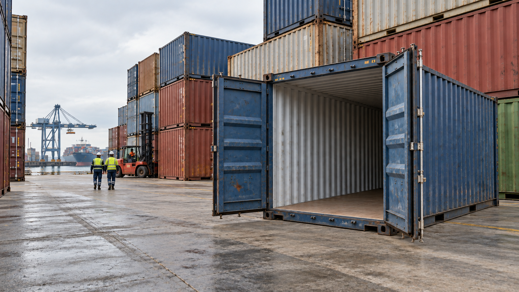 Illustrative container leasing depot